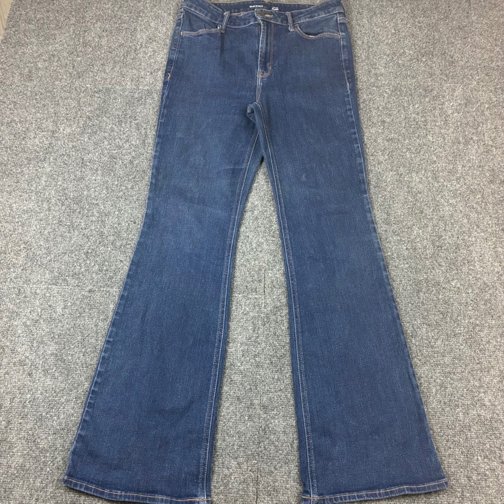 Old Navy Womens High Rise Flare Jeans Dark Wash Blue Denim Size 8‎ Stretch